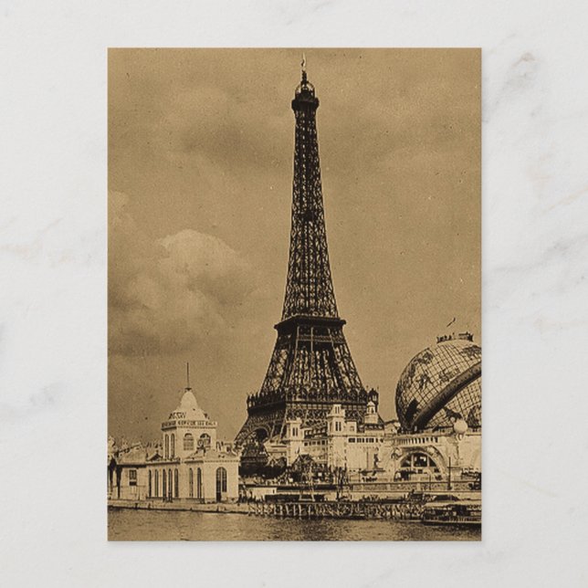The Eiffel Tower from the Seine Paris Exposition Postcard (Front)