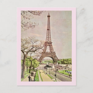 The Eiffel Tower in Pink Postcard