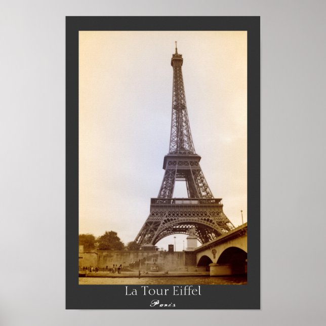 The Eiffel Tower Sepia Poster (Front)