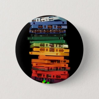 The eighties rainbow coloured casette tapes 2 inch round button
