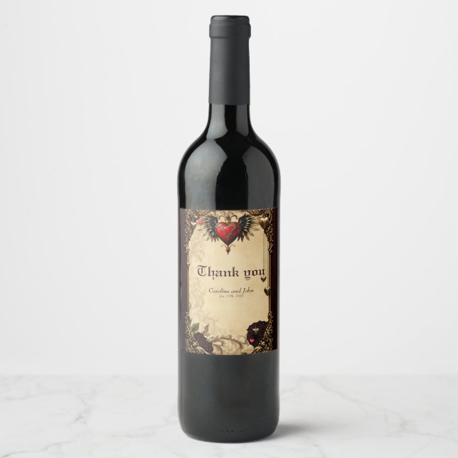 The elegance and mysticism of the Gothic heart.  Wine Label (Front)