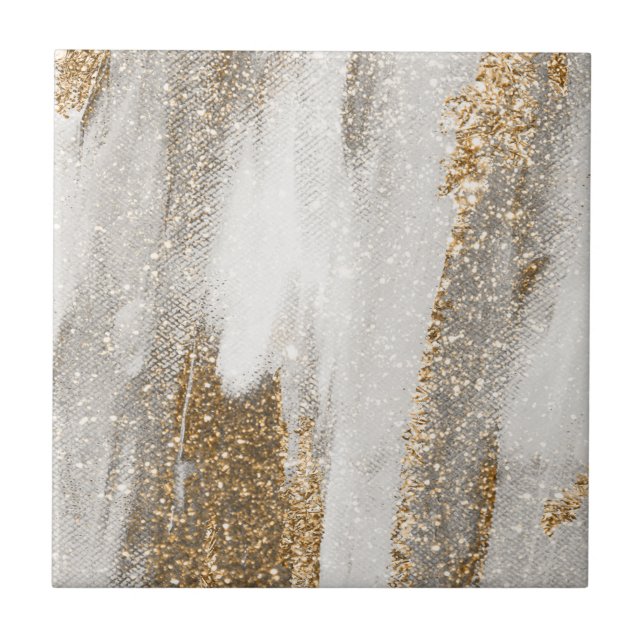 The elegance of gold and white ceramic tile (Front)