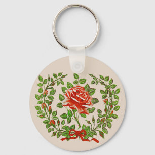 The Elegance of Summer Rose Flower Design Keychain