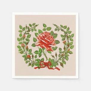 The Elegance of Summer Rose Flower Design Napkin