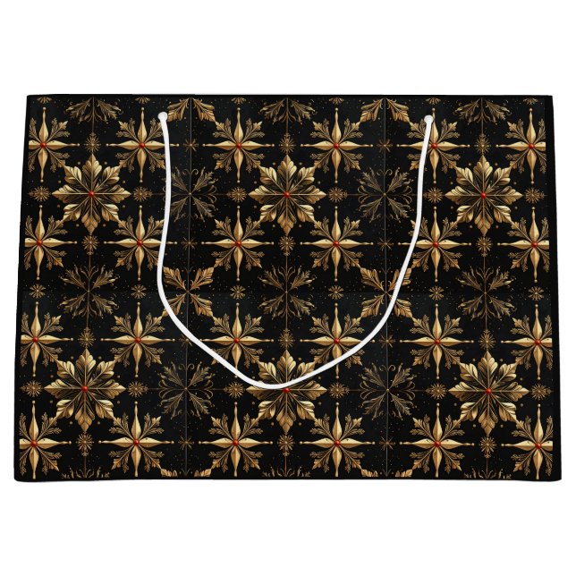 The Elegant Christmas - Black Large Gift Bag (Front)