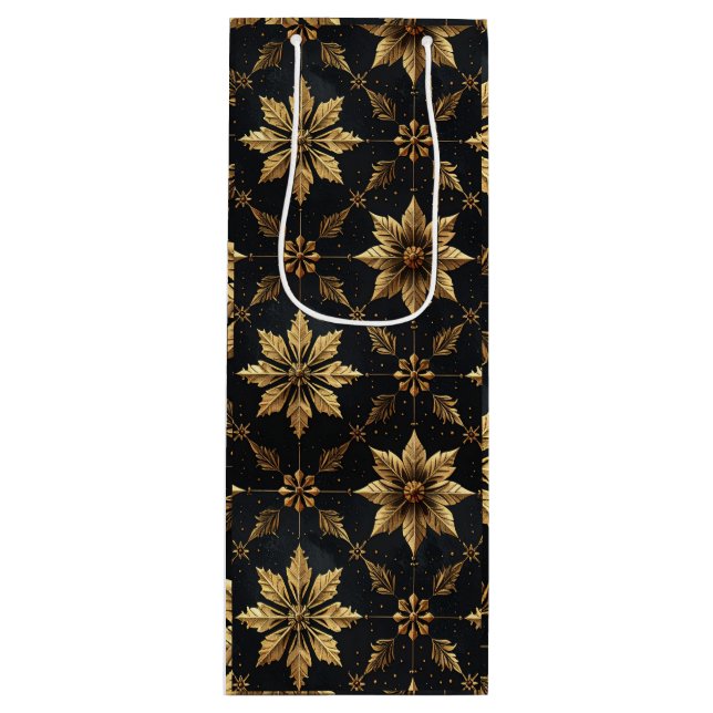 The Elegant Christmas - Flower Wine Gift Bag (Front)