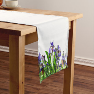 THE ELEGANT IRIS FLOWER    SHORT TABLE RUNNER