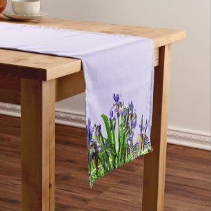 THE ELEGANT IRIS FLOWER SHORT TABLE RUNNER