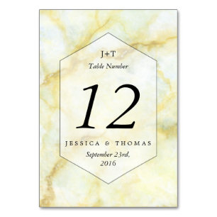 The Elegant Marble Effect Wedding Collection Table Number
