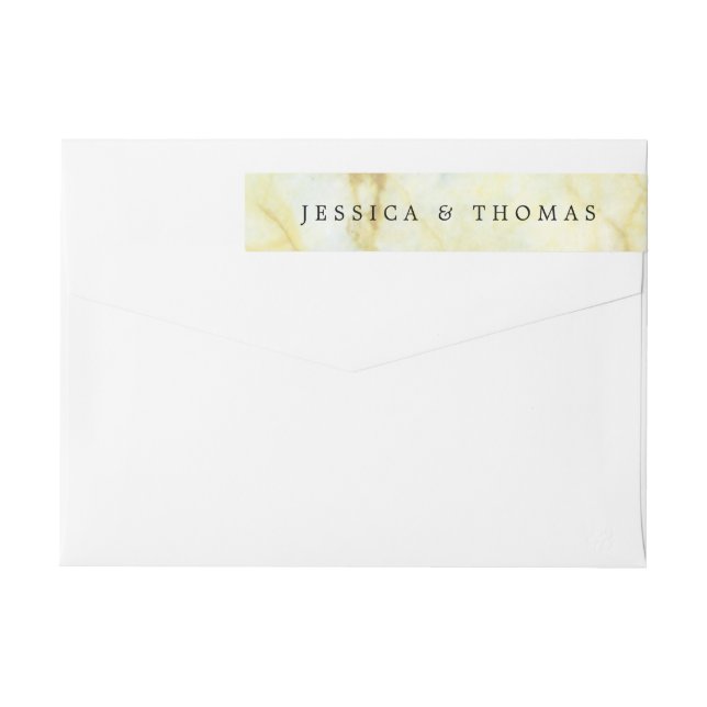 The Elegant Marble Effect Wedding Collection Wrap Around Label (Back)