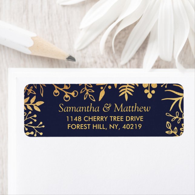 The Elegant Navy & Gold Floral Wedding Collection (Insitu)