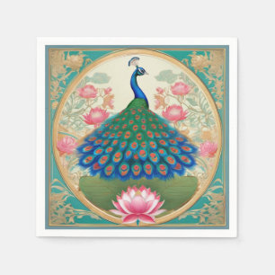 the_elegant_ peacock_ patterns napkin