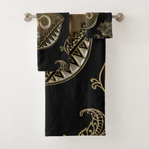 The elegant sign Ohm. Bath Towel Set