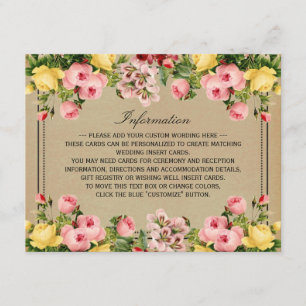 The Elegant Vintage Floral Wedding Collection Enclosure Card