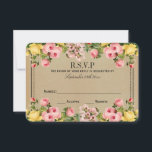 The Elegant Vintage Floral Wedding Collection RSVP Card<br><div class="desc">The elegant vintage floral wedding collection is a stunning design featuring lovely vintage style flowers.

These RSVP cards can be personalized for your special occasion and would make the perfect reply card for any wedding,  bridal shower,  engagement party,  birthday party and much,  much more.</div>