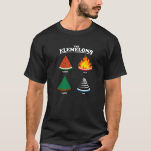The Elemelons Watermelon Air Earth Fire  Punny Foo T-Shirt