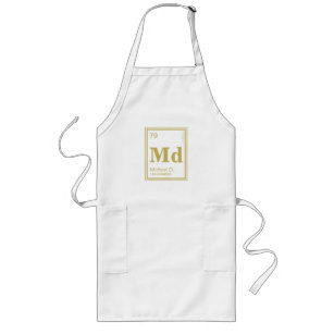 The Element of You! Custom Name Gold Periodic Long Apron