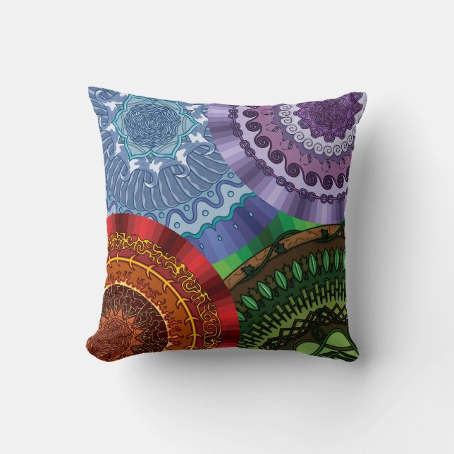 The Elements Mandalas Pillow (Front)