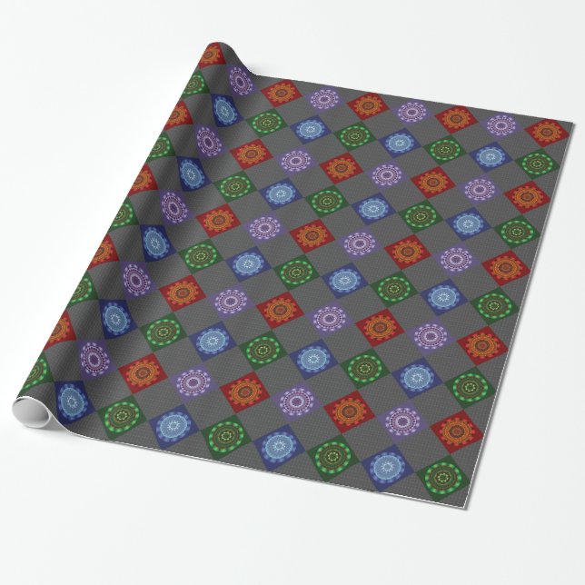 The Elements Mandalas Wrapping Paper (Unrolled)