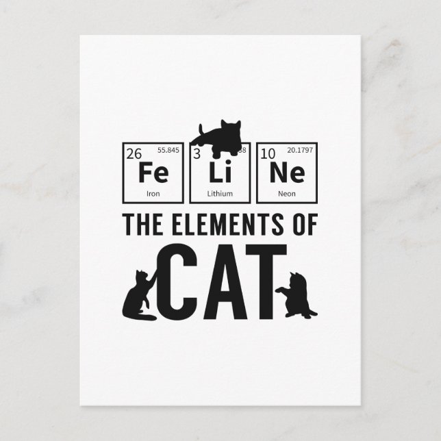 The Elements Of Cat Postcard (Front)