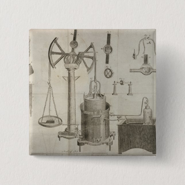 The Elements of Chemistry' 2 Inch Square Button (Front)