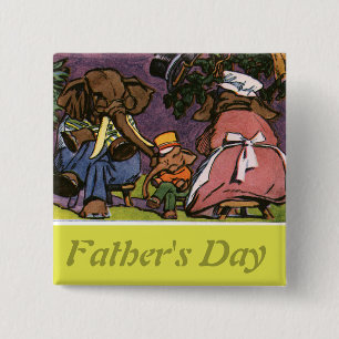 The Elephant Family - 2 Inch Square Button