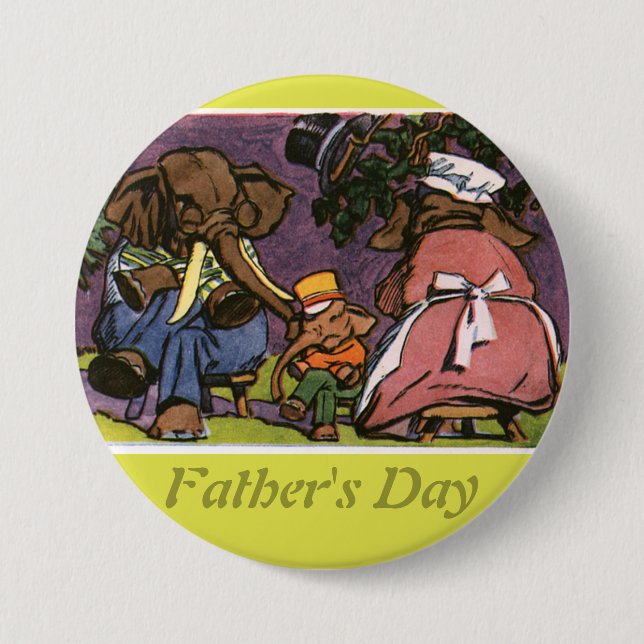 The Elephant Family - 3 Inch Round Button (Front)