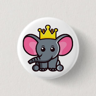 The elephant king 1 inch round button
