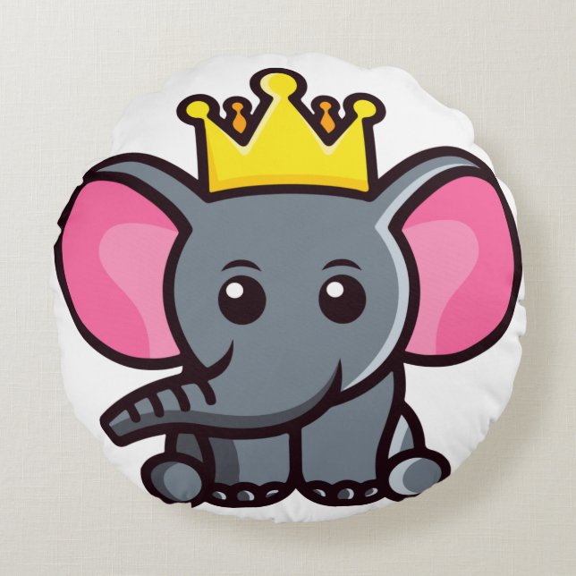 The elephant king round pillow (Front)