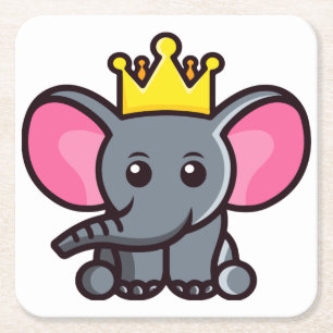 The elephant king square paper coaster