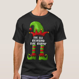 The Elf Behind The Bump Christmas Pregnancy Announ T-Shirt