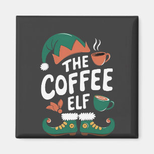 The Elf Coffee Funny Christmas Elf Coffeine Lover Magnet