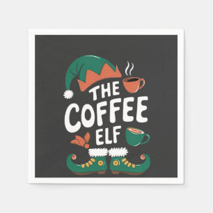 The Elf Coffee Funny Christmas Elf Coffeine Lover  Napkin