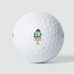 The Elf Made me Do it Funny Christmas Elf Gift  Golf Balls