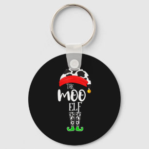 The Elf Moo Cow Funny Christmas Elf Family Matchin Keychain