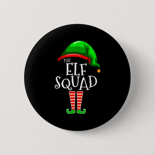 The Elf Squad Family Matching Group Christmas  2 Inch Round Button (Front)