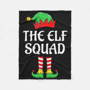 The Elf Squad Family Matching Group Christmas Fun Fleece Blanket