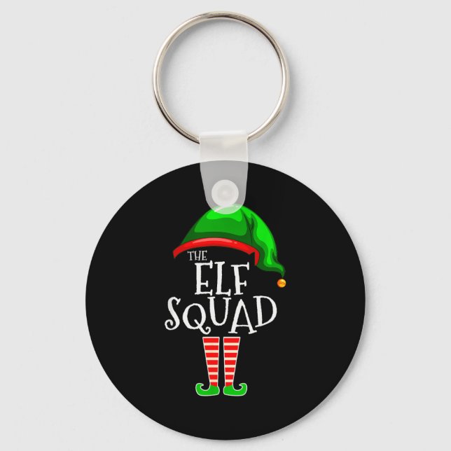 The Elf Squad Family Matching Group Christmas  Keychain (Front)