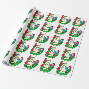 THE ELVES DECORATE wrapping paper
