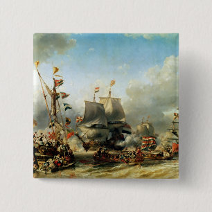 The Embarkation of Ruyter and William de Witt 2 Inch Square Button
