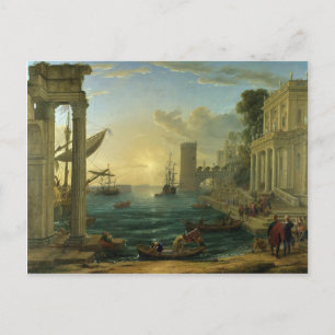 The Embarkation of the Queen of Sheba by Lorrain Postcard