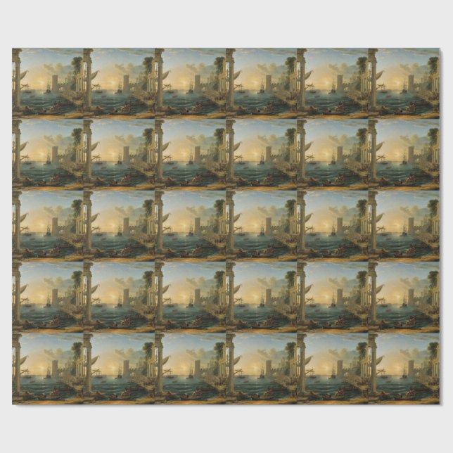 The Embarkation of the Queen of Sheba  Wrapping Paper (Flat)