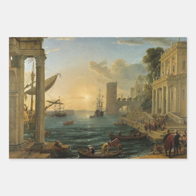 The Embarkation of the Queen of Sheba  Wrapping Paper Sheet (Front)