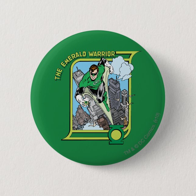 The Emerald Warrior 2 Inch Round Button (Front)