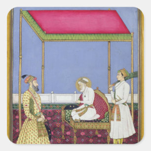 The Emperor Aurangzeb in old age Square Sticker
