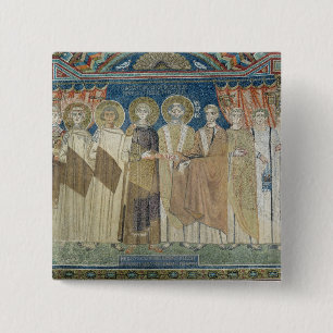 The Emperor Constantine IV grants tax immunity 2 Inch Square Button