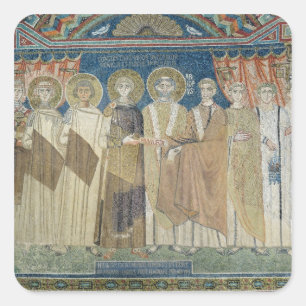 The Emperor Constantine IV grants tax immunity Square Sticker