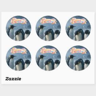 The emperor penguin round sticker
