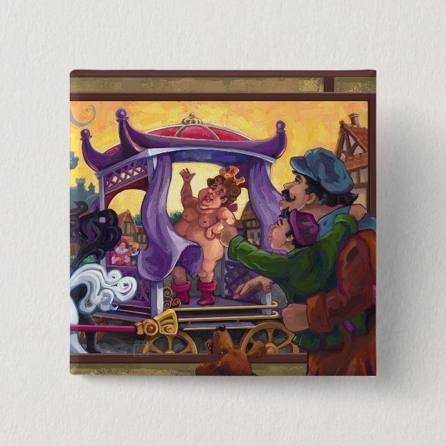 The Emperor’s New Clothes 2 Inch Square Button (Front)
