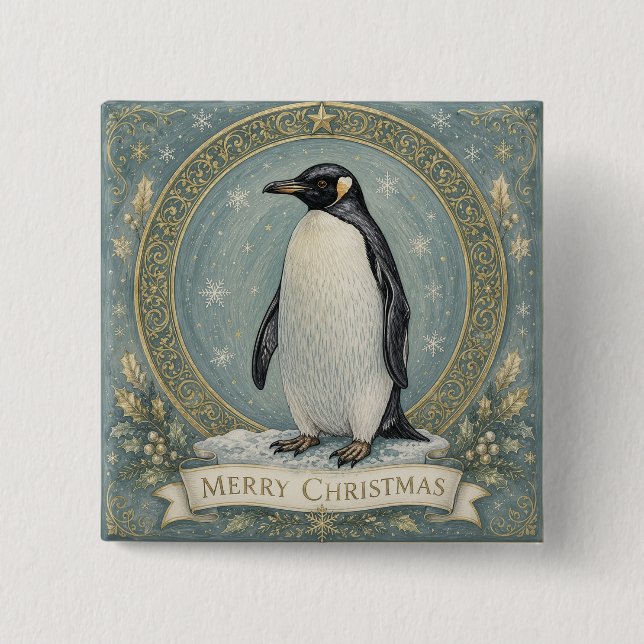 The Emperor's Yuletide Greeting 2 Inch Square Button (Front)